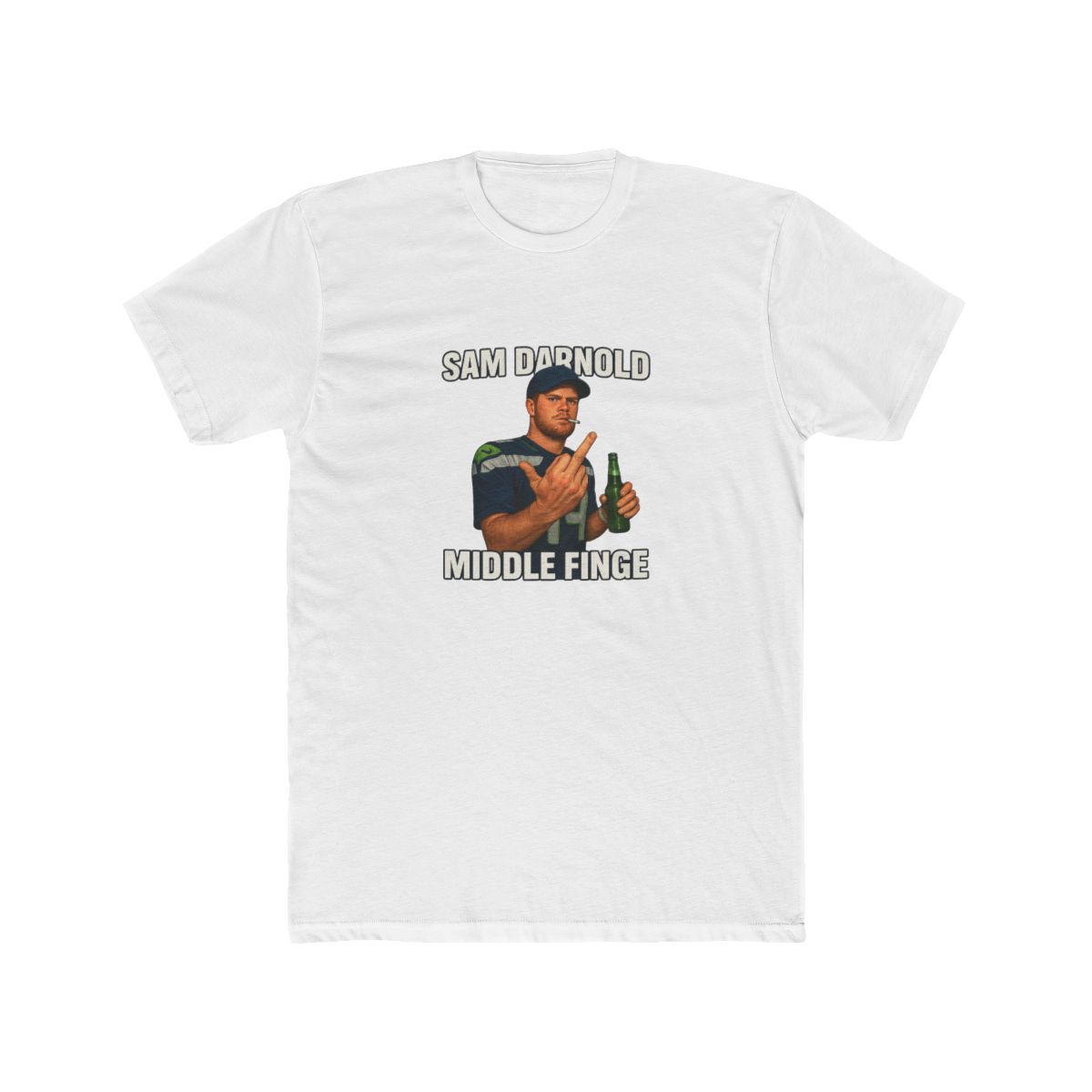 Meme Sam darnold Middle Finge bLACK 90s T-Shirt - Official t-shirts merchandise