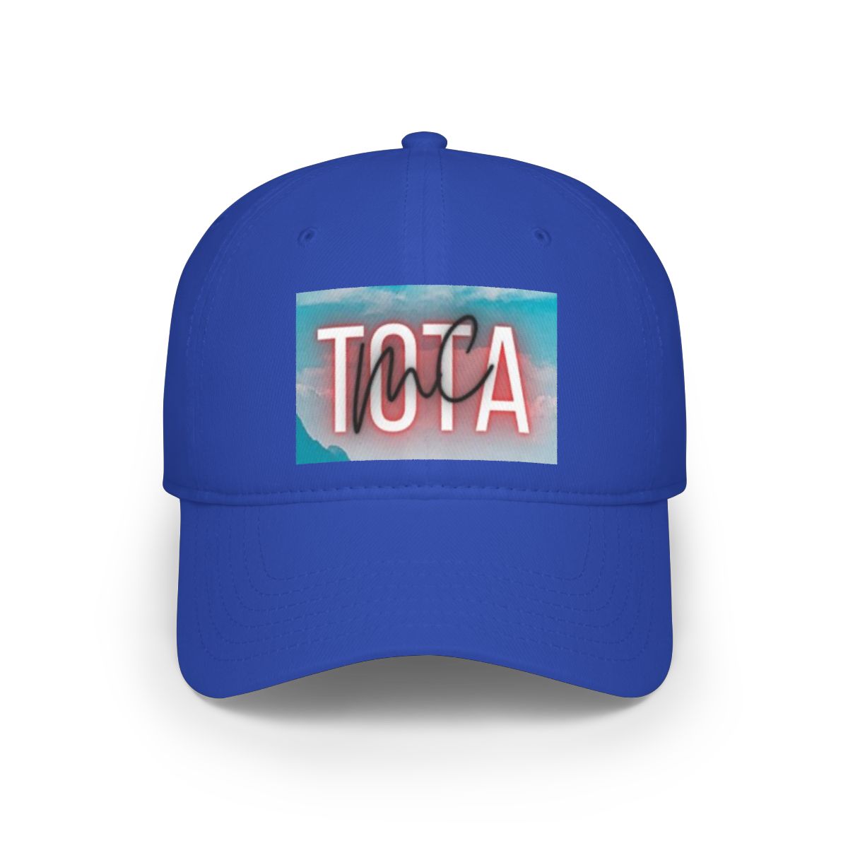 TOGA script patch Baseball Cap | retro pastel wave embroidery style | Tota Mc - alternate angle 2, merchandise